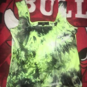 Size small green tie-dye tank top shirt